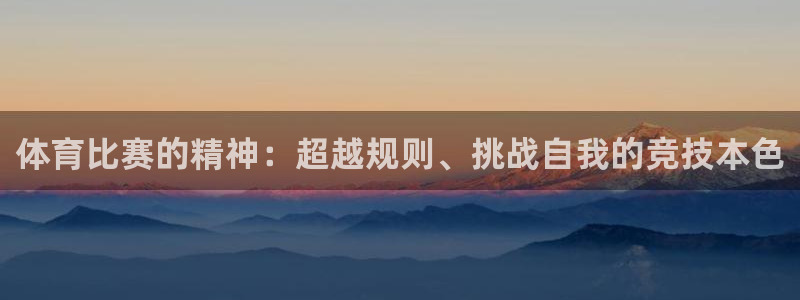 体育比赛的精神：超越规则、挑战自我的竞技本色