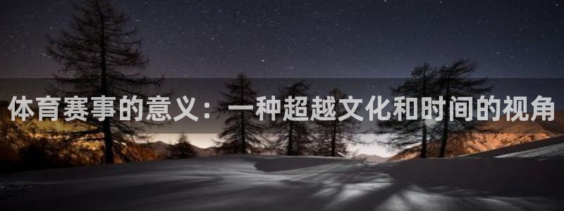 体育赛事的意义：一种超越文化和时间的视角